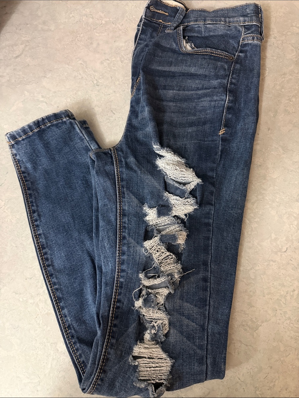 Mudd Dark Blue Distressed Skinny Jeans